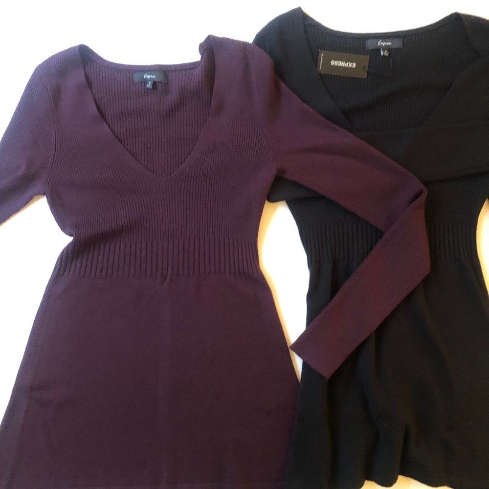 NWT & NWOT Ribbed, Fitted Dress in Burgundy OR Black